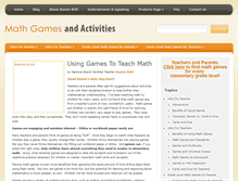 Tablet Screenshot of mathgamesandactivities.com